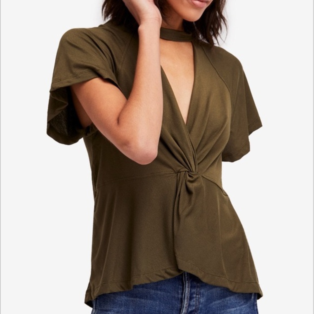 Free People Just a Twist Choker T-shirt